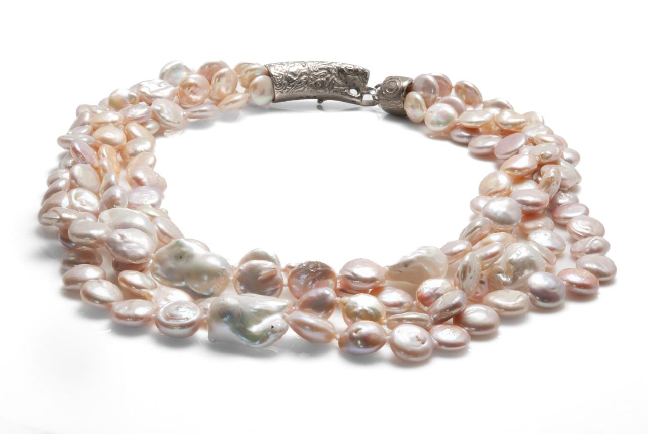 Collana Con Croce Di Perle D'Acqua Dolce Barocche - Gioiello In Rame Per Donna - Lunghezza Regolabile 34,5+5 Cm - Regalo Religioso Per Compleanno, Natale, Fede Cristiana