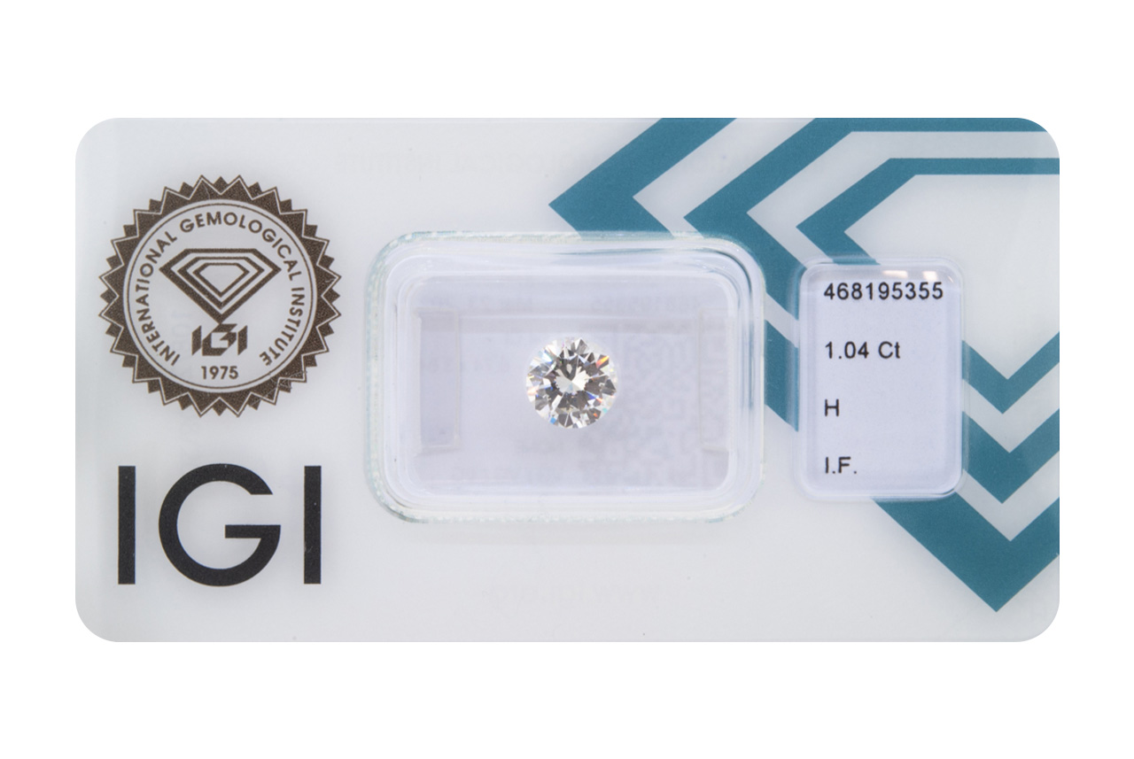 Diamante taglio brillante IGI ct 1.04 H IF