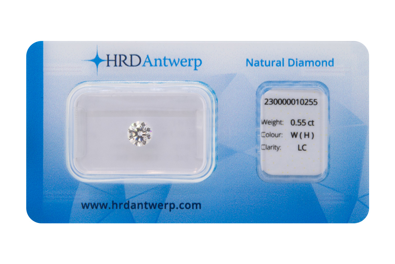 Diamante taglio brillante HRD ct 0.55 H IF/LC 
