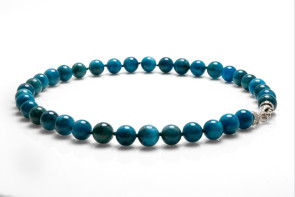 Collana in Apatite e chiusura in argento 925 con gemme di zirconia cubica