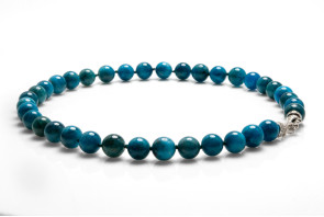 Collana in Apatite e chiusura in argento 925 con gemme di zirconia cubica