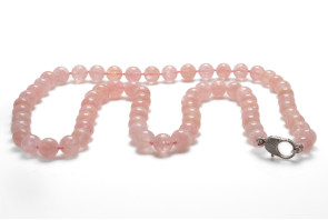 Collana di Morganite e chiusura in agento 925 con gemme di zirconia cubica