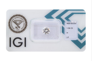 Diamante taglio brillante IGI ct 1.04 H IF