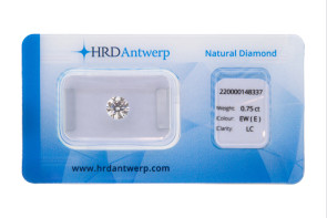 Diamante taglio brillante HRD ct 0.75 E IF/LC