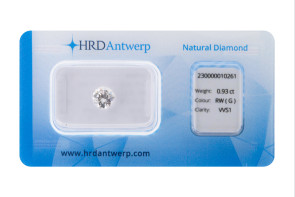 Diamante taglio brillante HRD ct 0.93 G VVS1