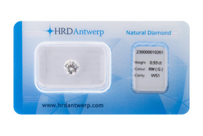Diamante taglio brillante HRD ct 0.93 G VVS1