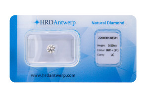 Diamante taglio brillante HRD ct 0.50 F IF/LC