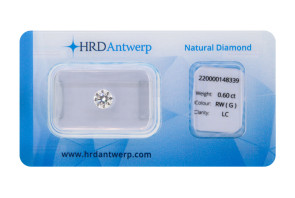 Diamante taglio brillante HRD ct 0.60.G IF/LC