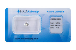 Diamante taglio brillante HRD ct 0.42 F IF/LC