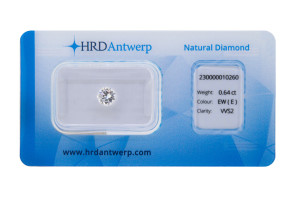Diamante taglio brillante HRD ct 0.64 E VVS2