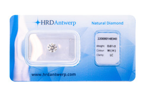 Diamante taglio brillante HRD ct 0.61 H IF/LC 