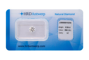 Diamante taglio brillante HRD ct 0.56 G IF/LC