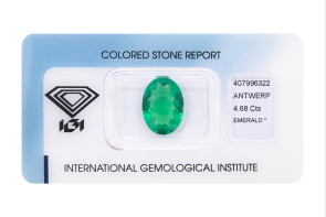 Smeraldo naturale IGI ct 4.68 