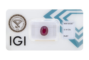 Rubino naturale IGI ct 3.14