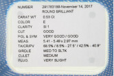 Diamante taglio brillante IGI ct 0.53 E SI1
