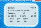 Diamante taglio brillante HRD ct 0.57.G IF/LC