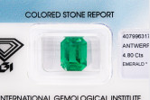 Smeraldo naturale IGI ct 4.80 Colombia
