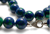 Collana in Crisocolla e chiusura in argento 925 con gemme di zirconia cubica