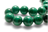 Collana in Malachite naturale e chiusura in argento 925 con gemme di zirconia cubica