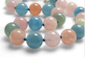 Collana con Berilli multicolore echiusura in argento 925 con gemme di zirconia cubica