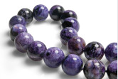 Collana in Charoite russa e chiusura in argento 925 con gemme di zirconia cubica