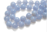 Collana in Calcedonio lilla e chiusura in argento 925 con gemme di zirconia cubica