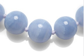 Collana girocollo in Calcedonio lilla e chiusura in argento 925 con gemme di zirconia cubica